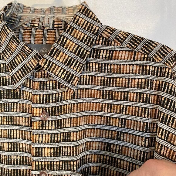 MileStone Authentic Sepia Toned Long  Sleeve Dress Shirt Mens XXLg - Picture 6 of 15